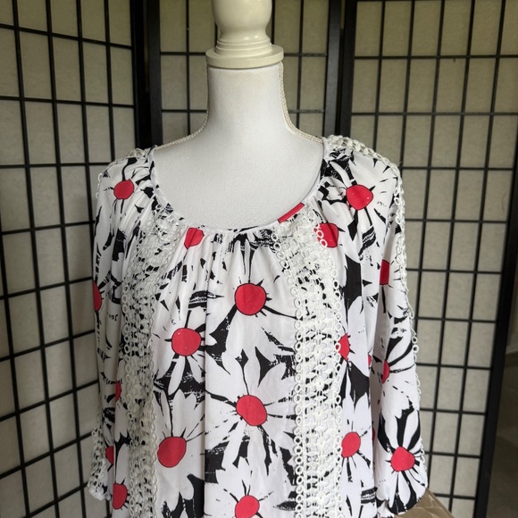 Valerie Steves Floral Blouse Women's Shirt Medium - Picture 2 of 14